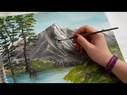 Majestic Mountain Landscape Painting: accelerate results with Bob Ross inspired acrylics