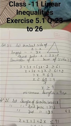 Class -11 Maths Chapter -5 Linear Inequalities Exercise - 5.1Q-23,24,25,26