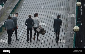 1 Direction shoot a music video on Clevedon pier  Featuring: 1 Direction,One Direction Where: Clevedon Avon, United Kingdom When: 24 Mar 2014 Stock Photo - Alamy