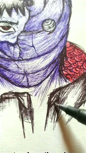 💜 “Half Mask Mystery | Obito Anime Sketch ✍️”#viralart #anime #obitouchiha #obito