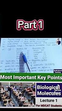 Most Important Key Points of Biological Molecules Part 1