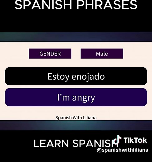 Spanish phrases to use when angry or upset (keep in mind the gender) #spanish #learnspanish #spanishforbeginners #spanishphrases #freespanishlessons #easyspanish #studyspanish