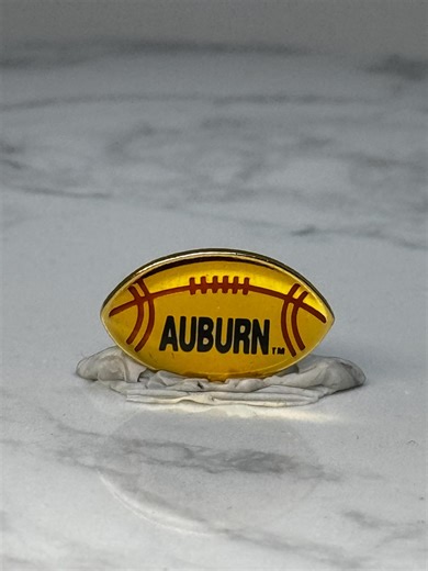 Vintage Auburn Football Pin: Yellow Acrylic - College Sports Accessory - Etsy