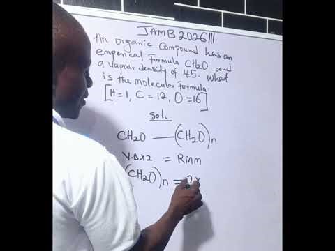 Concept of empirical and Molecular formula in relation to vapour density #waec #maths #gcec