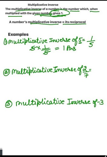 What is Multiplicative Inverse🤔|Super Easy Explanation#class8maths #multiplicativeinverse #CBSEmath