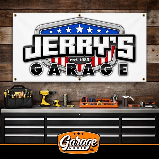 Personalized Garage Banner Sign 2x4 Ft Custom Name Shop Sign Man Cave Wall Art Gift for Dad Muscle Car Hot Rod - Etsy