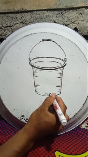 cara mudah menggambar ember. #shorts #art #ember
