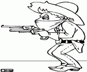 A bandit with covered face coloring page printable game
