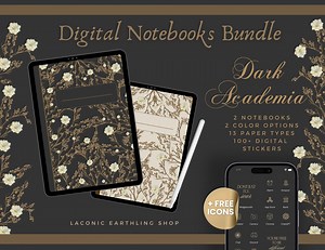 Dark Academia Digital Notebook Bundle: Stickers & App Icons - Etsy