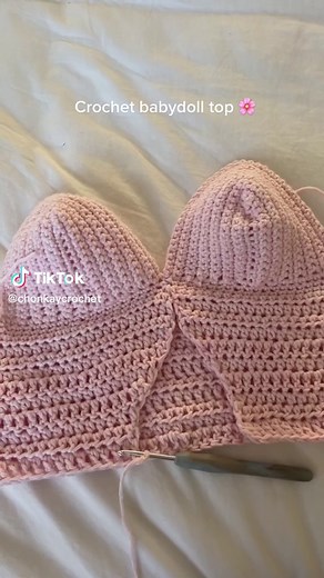 My first time using cotton yarn!! #crochet #couquette #crochettop