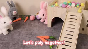 Hopping Walking Bunby Realistic Bunny Toy Rabbit Toy with Sounds, Wiggling Ears, Twitching Mouth and Nose, Educational Interactive Bunny Bunbi for Baby