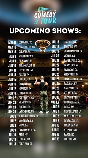 49K views · 93 reactions | Three more spring shows next month in the Carolinas before the Summer Break Tour kicks off! Get your tickets now, shows are selling out fast!  to ️ in bio! #boredteacherscomedytour #barbie #boredteachers #teachercomedy #teachercomedyshow #teacherhumor #teachercomedian #teachersofinstagram | Bored Teachers | Facebook