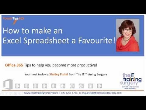 Save an Excel Workbook as favourite