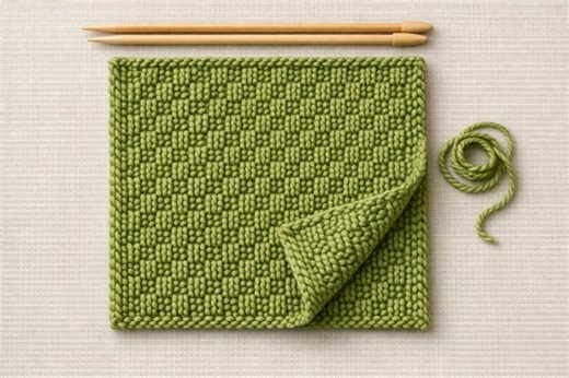 Double Moss Stitch: Free Pattern Tutorial