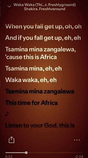 Waka Waka (This Time for Africa) – Shakira | Lyrics Video ⚽🔥