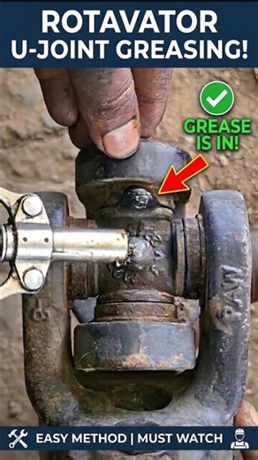 Rotavator U-Joint Greasing Easy Method 🚜 #johndeere #rotavator #farming #automobile #mechanic
