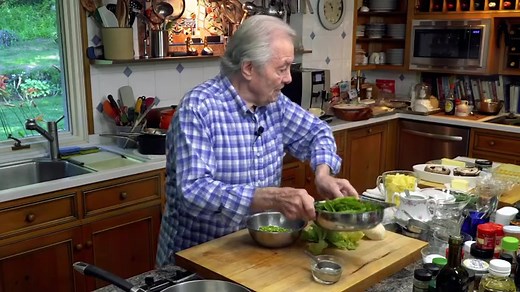 Video Recipe - Peas a la Francaise. Fresh peas are one of the delights of spring. Early planting and harvest combined with a short season of just a few weeks make fresh peas a delicacy. Nicely firm in texture and delightfully sweet, they are also packed with good nutrition. Btw - frozen peas lose that wonderful texture, but are still delicious and nutritious and are inexpensive and available year round. . Part of the magic of this dish is that the classic French preparation includes sautéed lett