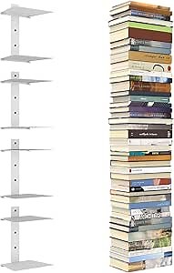 Mefirt Floating Bookshelves for Wall，8 Tier White Invisible Bookshelf