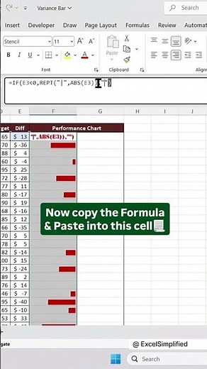 Create a Performance Bar Chart in Excel in Seconds | Data Bars Trick #excel #excelshorts