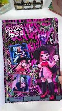 ASMR Draculaura Art Journal Spread 🩷🦇 | Monster High Aesthetic Sticker Collage #shorts