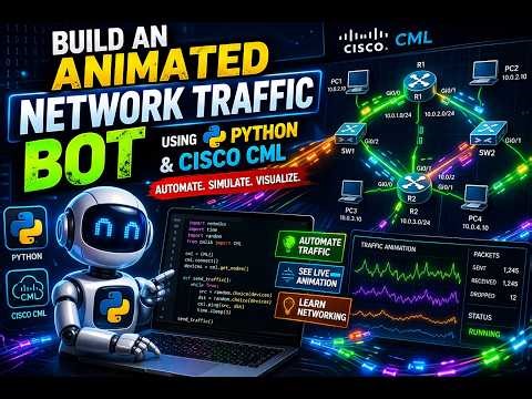 Python Network Automation Bot for Cisco CML: Build TCP Traffic Generator & SNMP Monitoring