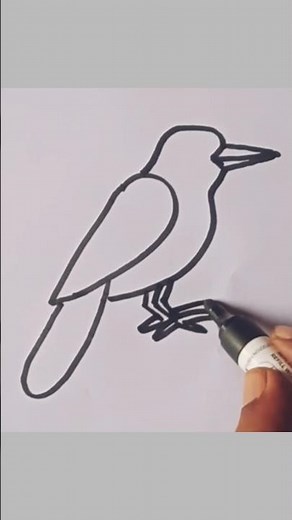 crow drawing easy step by step #drawing
