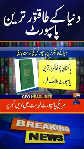 World’s Most Powerful Passports 2025 #geonews #shorts