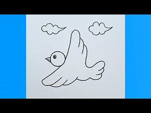 Easy drawing||How to draw a bird in an easy way for beginners