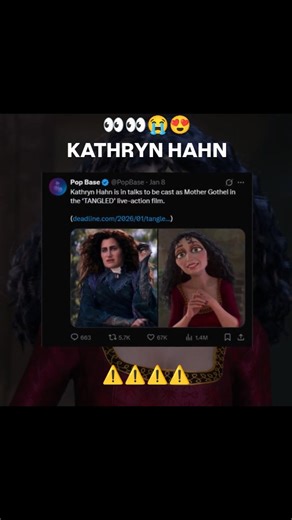 WANDA MAXIMOFF ᱬ | SCARLET WITCH ᗢ on Instagram: "I'm so excited!! I need to see Kathryn Hahn as 'Mother Gothel' 😭😭🙌🏻⭐❤️ In case you don't know, there's going to be a live-action version of 'Tangled' and Kathryn is in talks to get the role of the villain 😍😍 And wow, I'm so excited about this ⭐⭐😭❤️ Crdts: 'xuvsp_og' on Tik tok 🤍🤍 #mothergothel #kathrynhahn #agathaallalong #liveaction #tangled"