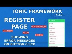Ionic Tutorial #13.2 - Register Page - Showing error messages on button click