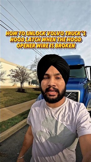 How to unlock volvo truck's hood latch when the hood opener wire is broken 🚚 #brampton #trucklife