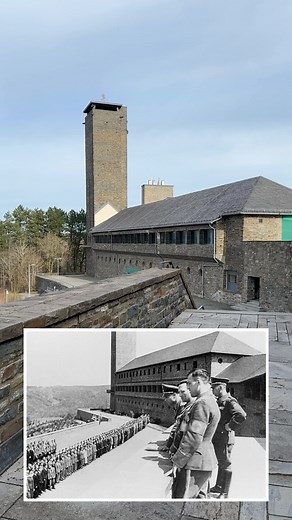 Discover the dark history of Ordensburg Vogelsang, a training center for the emerging Nazi elite. Young cadets were indoctrinated with the belief that they were part of a superior race, justified in disposing of other humans. The imposing architecture, showcasing the ‘Aryan master race’s’ strength, tells a story of propaganda, indoctrination, and the devastating impact of ideological extremism. #History #NaziGermany #OrdensburgVogelsang” | Joël Stoppels Battlefield Tours
