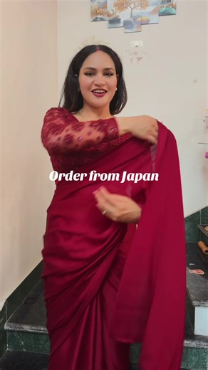 Unique Marron Monochrome Hand Work Blouse