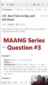 🔥Best Time to Buy and Sell Stock | Leetcode 121| #ytshorts #shorts #ytshortsindia