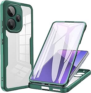 for Xiaomi Redmi 13 4G / Redmi Note 13R 5G Case, [Built-in Screen Protector] [Military Grade Shockproof] 360° Full Body Rugged Protective Case Cover for Xiaomi Redmi 13 4G.Full Green