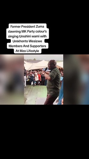 Former President #zuma dawning #mkparty colour's singing Umshini wami with #umkhontowesizwe Members And Supporters At #mzo Lifestyle #newslivesa #jacobzuma #zuma #mkparty