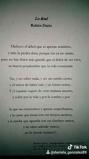 POEMA "Lo fatal", de RUBÉN DARÍO