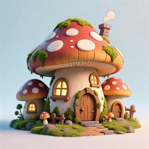 Mushroom House STL File: 3D Printable Fairy Tale Model (digital Download) - Etsy