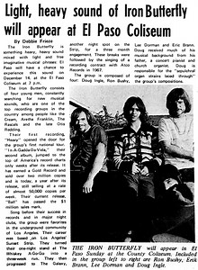 Dec 14, 1969: iron butterfly at El Paso County Coliseum El Paso, Texas, United States | Concert Archives