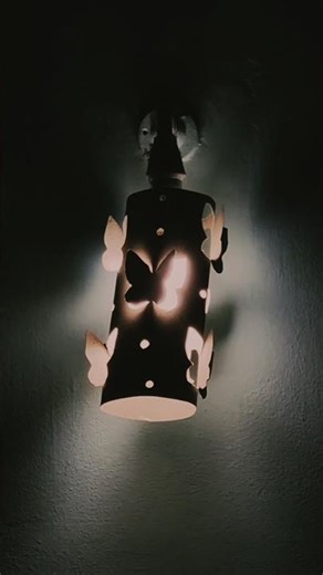 🪄🕯️Diy butterfly lamp using paper ✨🦋#diy#craft#papercraft#ytshorts#viralshorts#shorts#aesthetic🪽