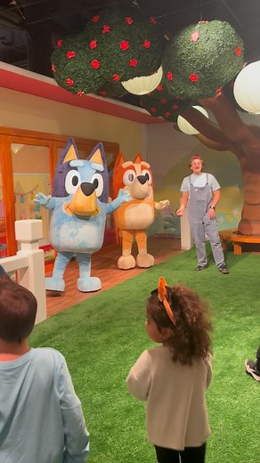 Tyler Montemurro on Instagram: "Bluey x CAMP is an adventure that brings the world of Bluey to life for fans of all ages! Step inside Bluey’s house through CAMP’s Magic Door, where you can laugh, play, and explore beloved spaces from the show. Dive into Bluey’s favorite games, like Magic Asparagus, Keepy Uppy, and Grannies, and let your family’s imagination run wild during this immersive experience that feels just like stepping into an episode! The experience wraps up with a memorable meet-and-g