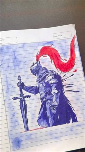 Drawing with only pen #knight #drawing #pensketching