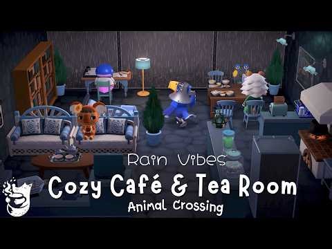 Animal Crossing Cozy Café & Tea Room ☕ Cute Villagers & Relaxing Rain Sounds for Relax & Study ☔