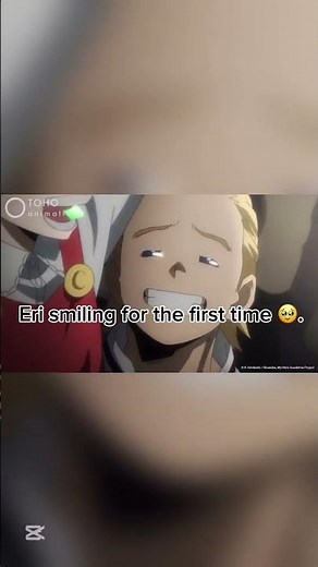 Eri smiling for the first time 🥹. #eri #myheroacademiafan #animecutemoment #emotional
