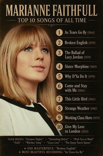 Marianne Faithfull Top Ten Songs of all time