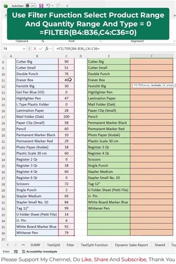 How to Create an Auto-Updating Inventory List in Excel! 📦 Stop Manual Entry Forever! ✨ #Shorts #fyp