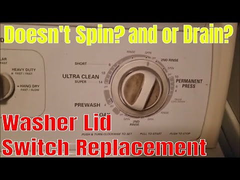 Fast video on whirlpool / Kenmore Washer lid safety switch replacement, series 80 not draining