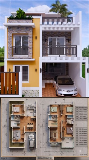 7x12.5 Meter Small House Plan 🏡 4 Bed 3 Bath #shorts