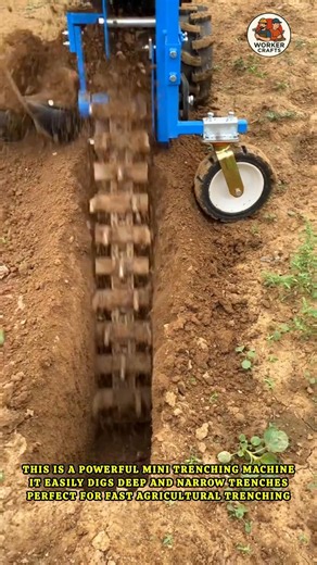Powerful Mini Chain Trencher Machine | Automatic Deep Trench Digging Machine 🚜