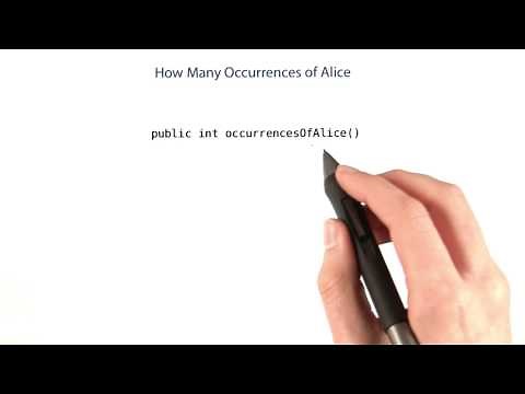 Occurrence of Alice - Intro to Java Programming